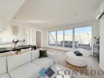 Provisionsfrei für den Käufer! Fernblick über Wien – Das Penthouse im 9. mit 60m² Terrassen und Garagenplatz!, 1090 Wien, Dachgeschosswohnung